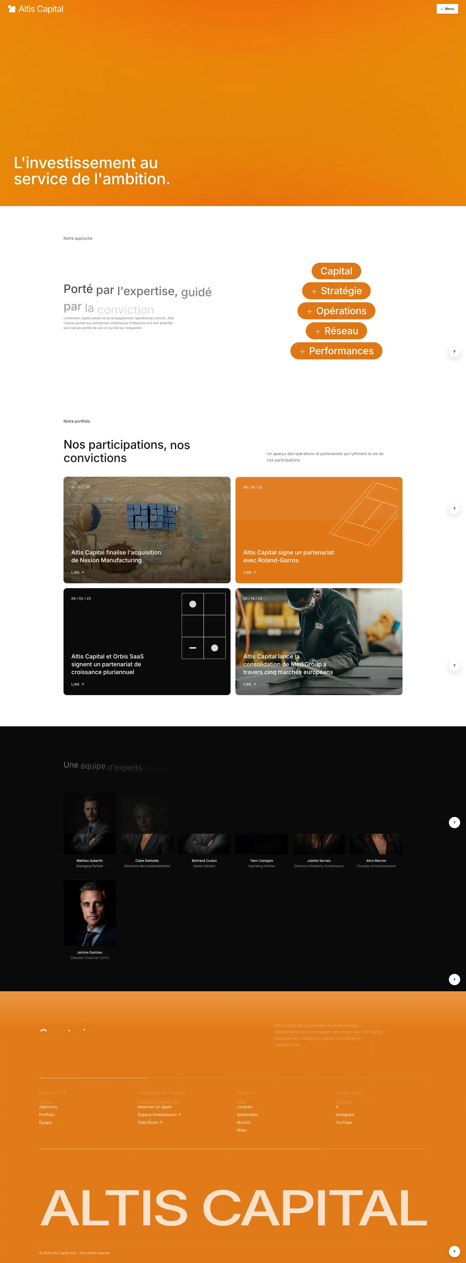 Site Altis Capital — hero section