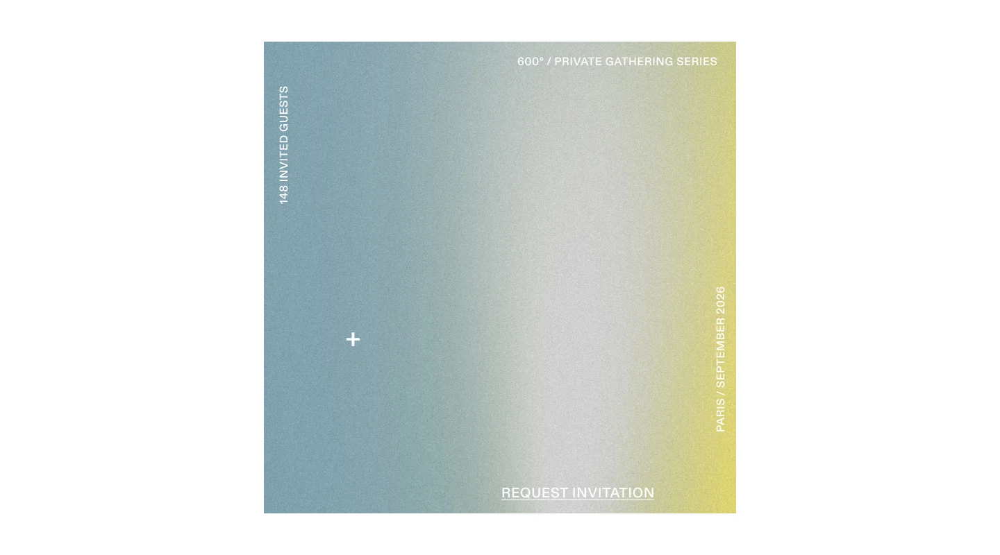La carte d'invitation de 600°, en dégradé, sur fond blanc.