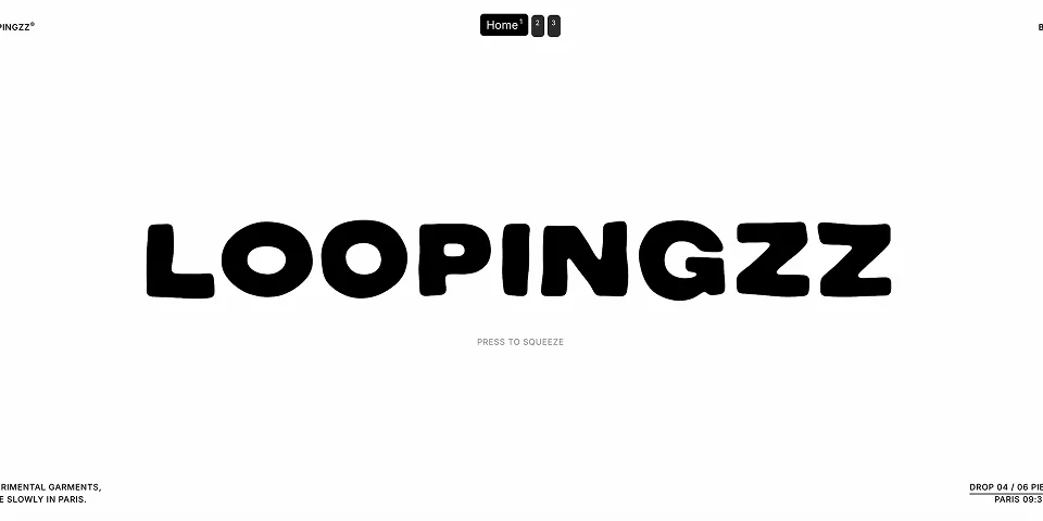 The Loopingzz logo set very large on the home page.
