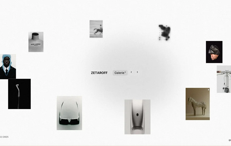 The Zetaroff gallery: photographs scattered around the name.